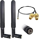 WiFi Antenna 8dBi Omni RP-SMA Male 2.4Ghz 5.8Ghz Dual Band + 20cm U.FL IPEX MHF4 to RP SMA Female Extension Cable for M.2 NGF