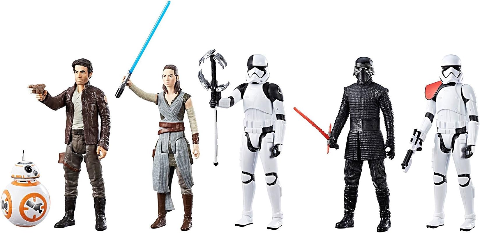 Star Wars The Last Jedi 12 6 Pack Rey Poe BB-8 Kylo Ren Executioner Squad Leader