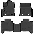 Weize Floor Mats for Toyota Tundra 2022-2024 (Only for CrewMax Cab), All Weather 1st and 2nd Row TPE Car Mats Full Set of 3 Mats