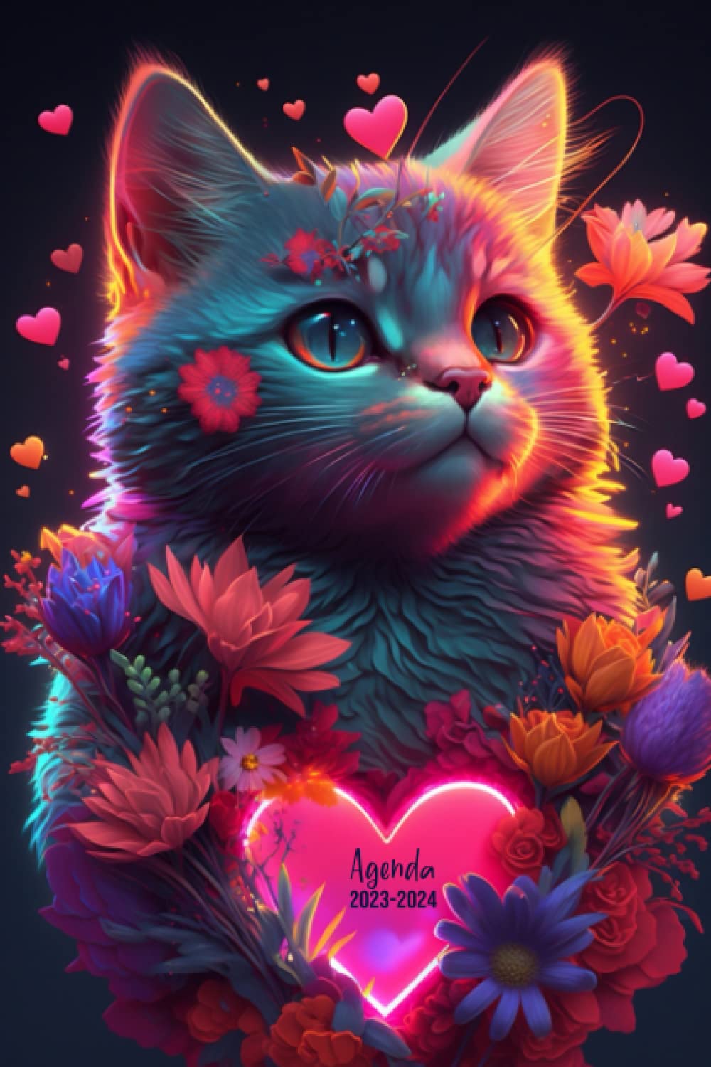 Agenda Scolaire 2023 2024 Chat: Organiseur Scolaire (Août 2023/ juillet 2024) Pour Étudiants Collège, Lycée | Une semaine sur 2 pages | Format A5