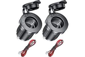 KEWIG 12V Cigarette Lighter Socket, Car Marine ATV RV Lighter Power Oulet Socket Receptacle 12 Volt Waterproof Plug 2Pack