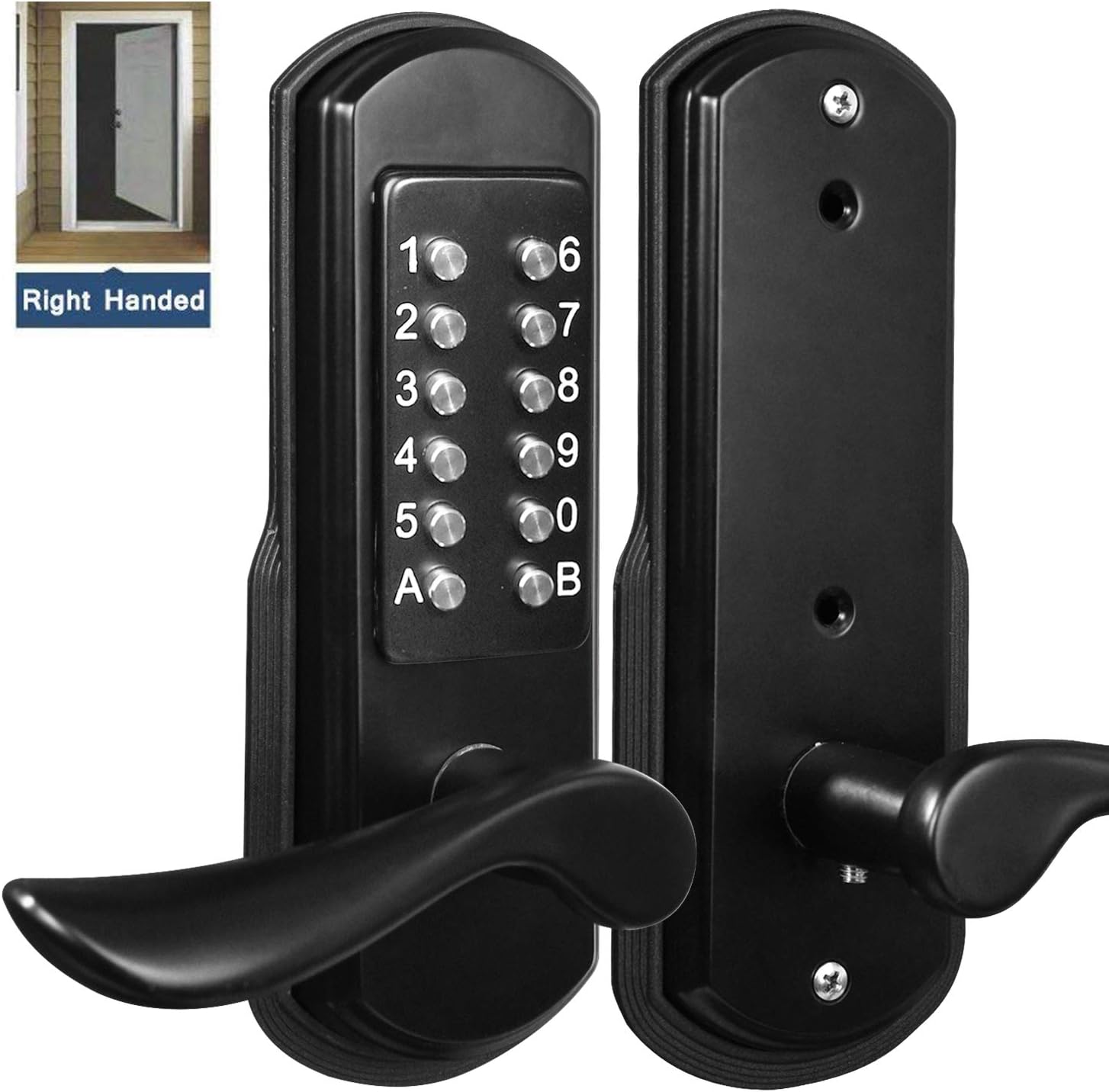 thumbnail image 2 of Keyless Entry Mechanical Door Lock – Combination Double Sided, Left Hand Open, 304 Stainless Steel (MKS004) 2 of 5