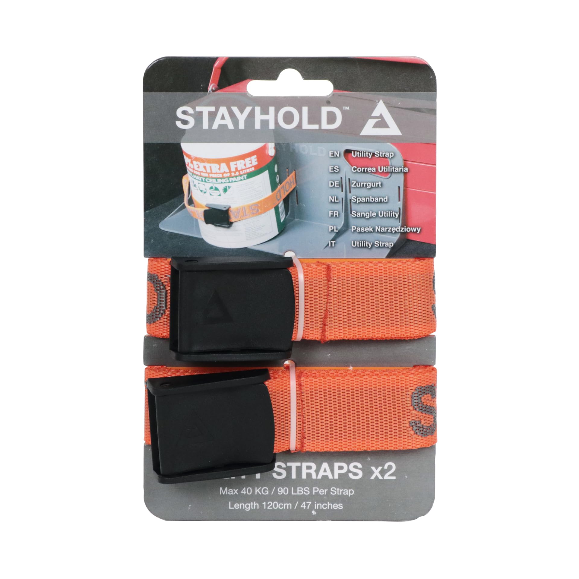 STAYHOLD® XL Utility Strap Grey 6ft. 2ct.
