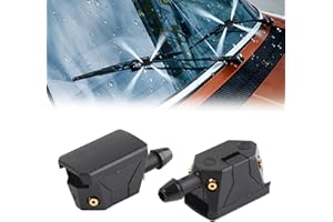 FSTURIOS 2PCS Front Windshield Washer Nozzles, 4 Holes Spray Jet Windshield Arm Mounted Wiper Nozzle, Auto Window Wiper Washer Spurter Straight Pillar Sprayer for Car Truck SUV