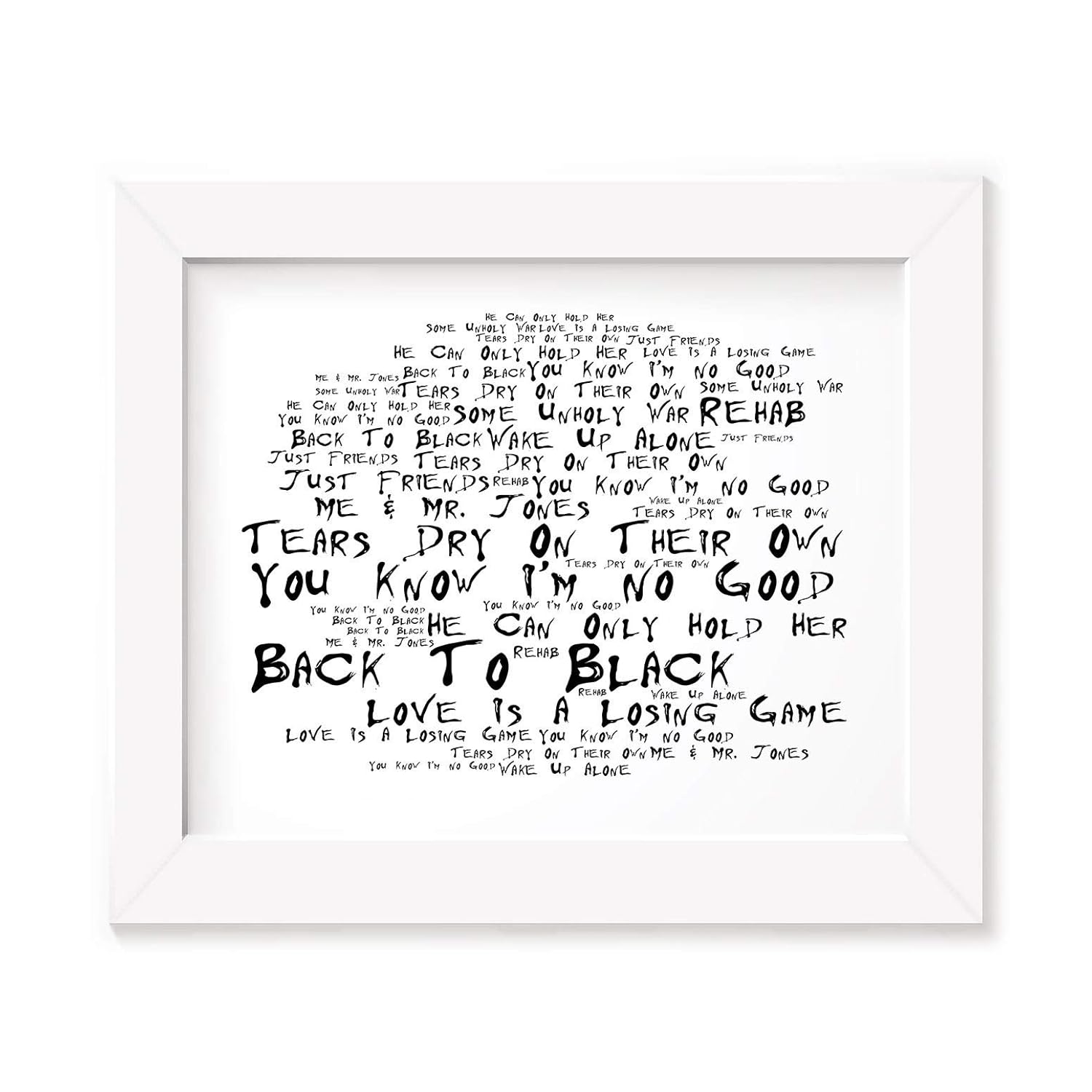 Decorazioni Per Interni Amy Winehouse Poster Print Back To Black Testo Regalo Firmato Poster Darte Casa E Cucina Nihon Trim Co Jp