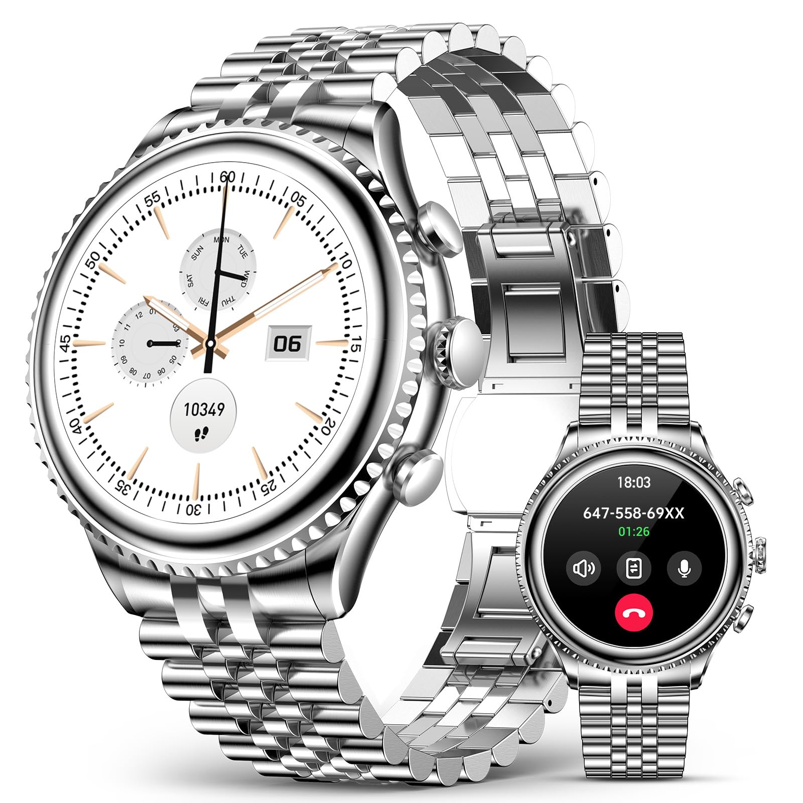 Photo 1 of SOUYIE 2026 Smart Watch for Men Answer/Make Call for Android iPhone, 1.32" AMOLED HD Screen Mens Luxury Watch, 1st Heavy Duty Smartwatch Heart Rate Blood Oxygen Blood Pressure Sleep Monitor Pedometer