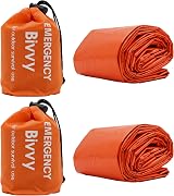 RLXMARTD Emergency Sleeping Bag 2 Pack Bivvy Bag Survival Camping Gear view 1
