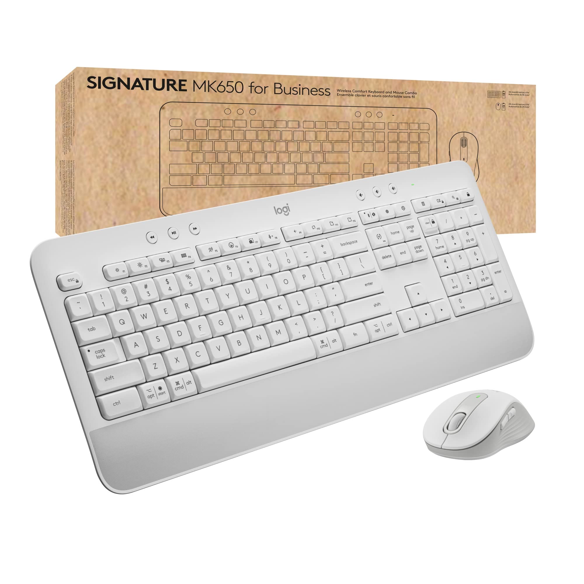Photo 1 of Logitech Signature MK650 Combo for Business, Wireless Mouse and Keyboard, Logi Bolt, Bluetooth, SmartWheel, Globally Certified, Windows/Mac/Chrome/Linux - Off-White
