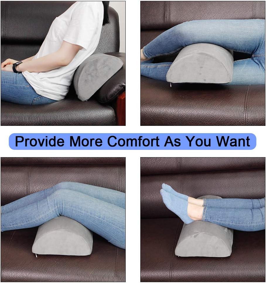 Ergonomic Foot Rest Cushion Under Desk with High Rebound Ergonomic Foam Non-Slip Half-Cylinder Footstool Footrest Ottoman for Home Office Desk Airplane Travel (Grey) : Office Products