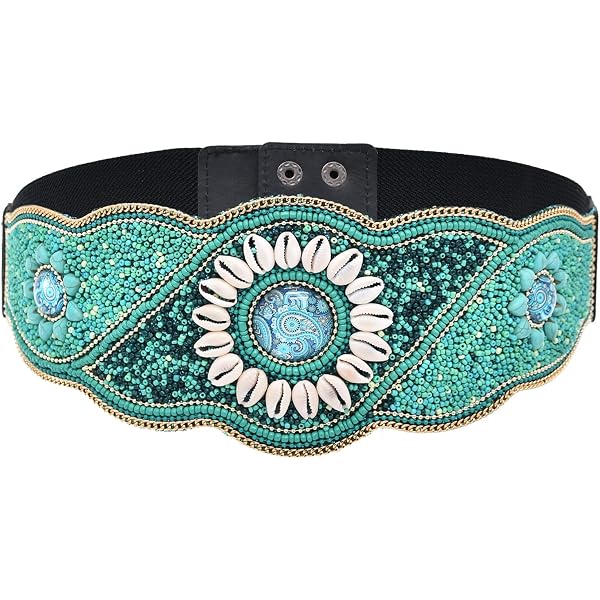 4519 Bohemian Women Belts Handmade Beads Ethnic Statement Wide Elastic Body Bohemian Women Belts Handmade Beads Ethnic Statement Wide  main image 4