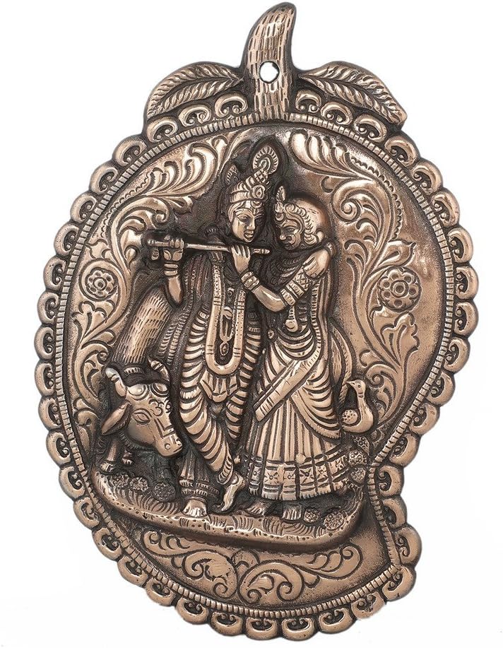 Abhushan Radha Krishna with Cow Wall Hanging (20x0.5x29) cm