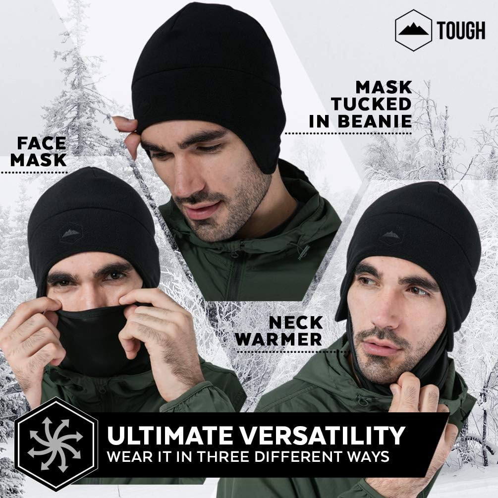 Helmet Liner Skull Cap Beanie with Ear Covers - Ultimate Thermal Retention and Performance Moisture Wicking. Perfect for Running, Cycling, Skiing & Winter Sports. Fits Under Helmets: Clothing