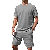 Aiyino Men's T-Shirt and Shorts Set 2 Piece Outfits Crewneck Summer Short Sleeve Casual Track Suits for Men