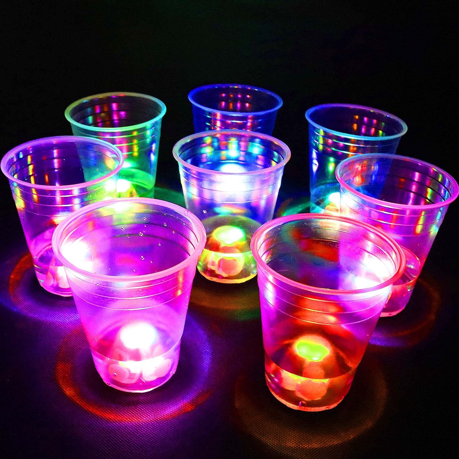 meishuneu Set of 24 16 oz LED Party Cups, Glow Cups, Flashing Colors for Adults, Ideal for House Parties, Birthdays, Concerts, Weddings