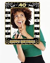 YAAVAAW Black Gold Inflatable Selfie Frame Giant Photo Booth Prop 40th Birthday view 4