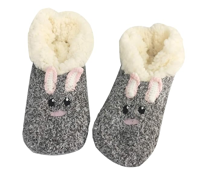 Women Fuzzy Slipper Socks with Grippers and Ultra Soft Fleece Lining