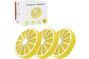 PURUYE Fridge Deodorizer, Refrigerator Odor Eliminator for Kitchen, Fridge Smell Eliminator, Outshines Baking Soda & Charcoal, Lemon Design & Adjustable Clip Design (3 packs)