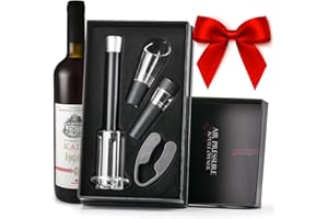 Air Pump Wine Opener Set,Sunix Air Pump Wine Opener Gift Set with Foil Cutter,Wine Pourer and Wine Stopper for Drinking,Party
