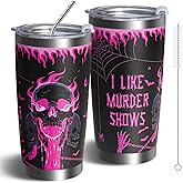 Unipinkart Horror Halloween Tumbler With Lid and Straw, Halloween Coffee Mugs 20oz Gift for Women, Spooky Insulated Stainless Steel Travel Cup Gifts for Women, Men, Horror Movie Lovers