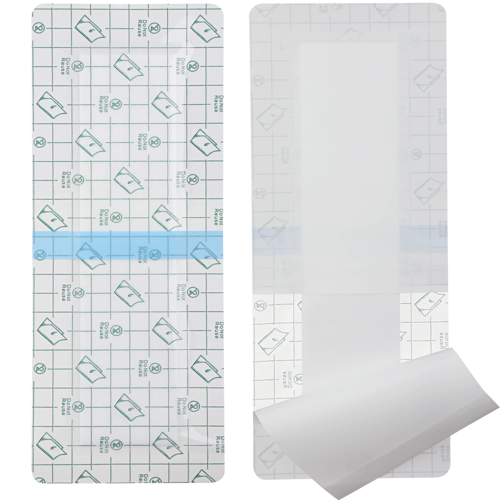 Photo 1 of 14 Pack 4"x10" Waterproof Adhesive Island Dressing for Knee Replacement Post-Surgery Recovery Bordered Gauze Bandages with Non-Stick Pad for Hip Surgical Incision Care Shower Protection