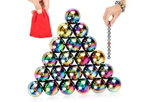YISHIDANY 21Pcs Magnet Rainbow Ball Fidget Toy, DIY Hematite Stones Toys for Adults, Science Kit for Anxiety Relief, Magnetic Rattle Snake Birthday Easter Gift Egg Filler Stuffer Party Favors