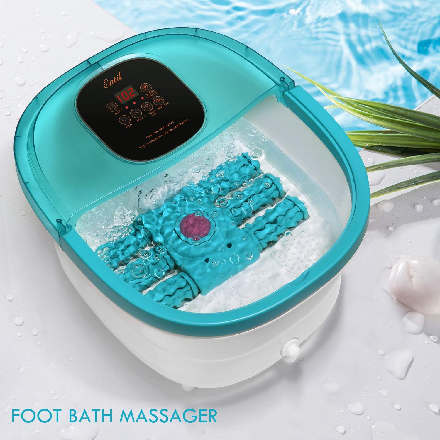Foot Spa Bath Massager with 6 Automatic Masssage Rollers, Heat, Bubbles and Vibration, 30-60mins Timer & Temprature Settings, Pedicure Tub Soothe Your Tired Feet for Home Office Use: Health & Personal Care