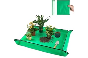 Onlysuki 39.5" X 31.5" Large Repotting Mat for Indoor Plant Transplanting and Dirt Control - Portable Potting Tray for Gardening Lovers