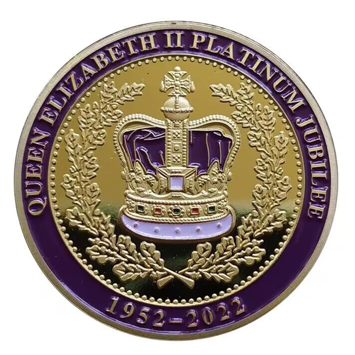 QUEAMBLER Commemorative Coin Queen Elizabeth II Coin, Queen of England 1952-2022 Collector Coin for Souvenir Gift