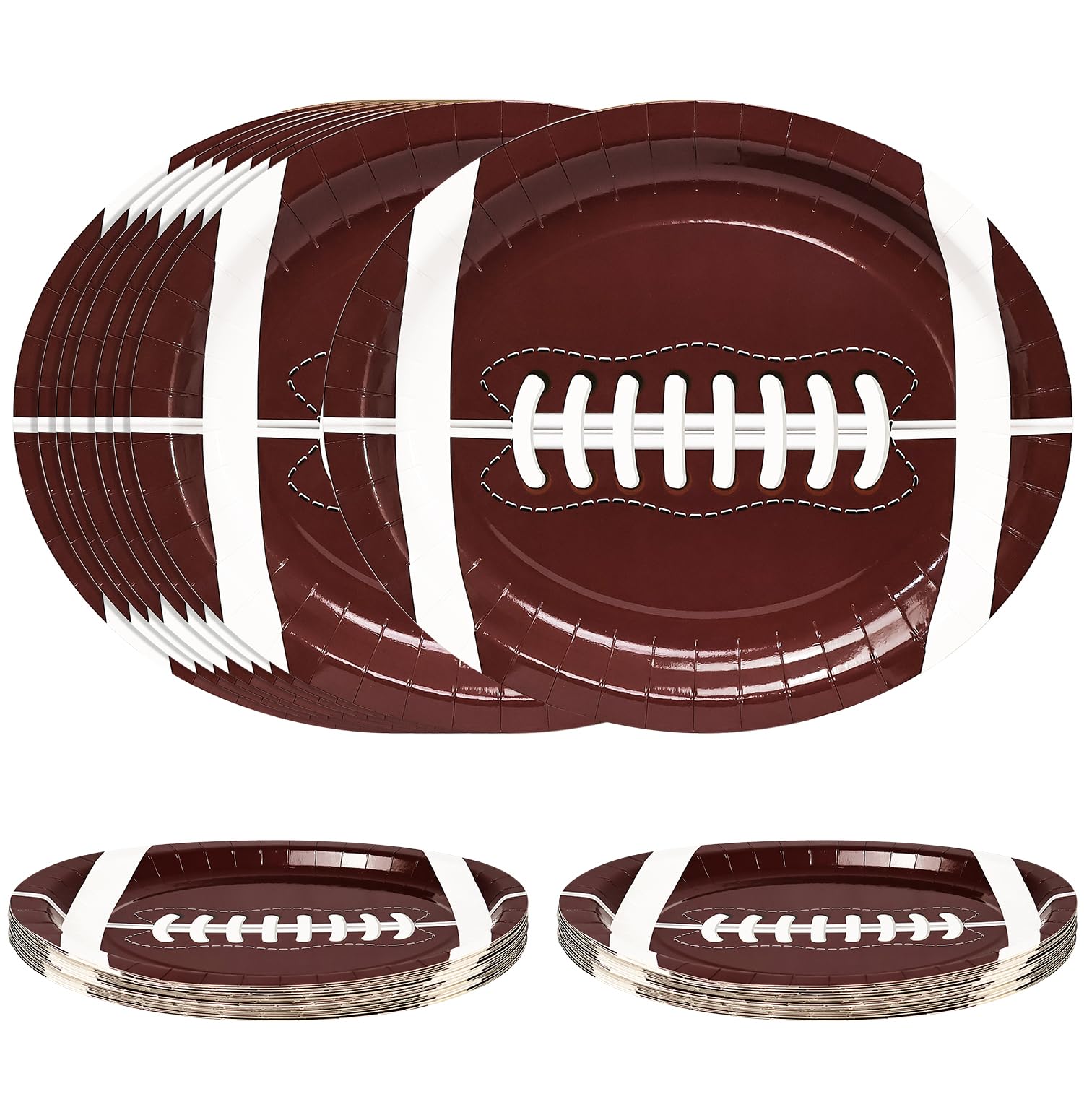 Photo 1 of SietDESEO 25 PCS Football Paper Plates 12 x 10 Inch Oval Football Plates Disposable for Football Theme Party Birthday Baby Shower Football Dinner Plate