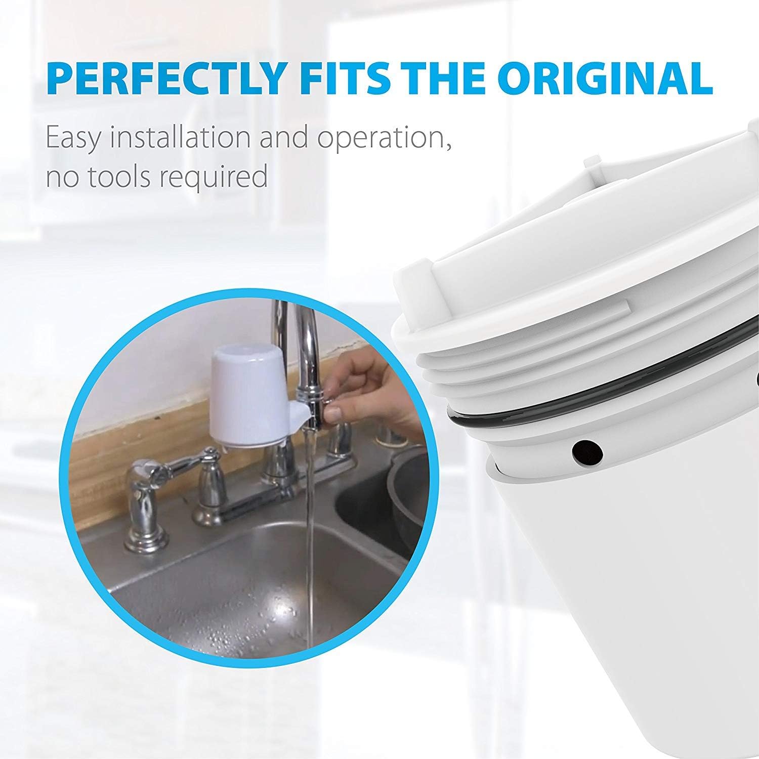 Waterdrop FM-15RA Faucet Water Filter, Compatible with Culligan FM-15RA Water Filter, Culligan FM-15A Filtration System, White Finish (Pack of 3): Home Improvement
