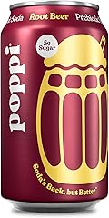 Poppi Sparkling Prebiotic Soda Beverage with Apple Cider Vinegar, Seltzer Water and Fruit Juice, Root Beer Flavor, 12 Fl Oz, 