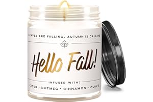 Fall Candles, Hello Fall Candle, Autumn Candle, Fall Scented Candles for Home, Farmhouse Fall Decor, Fall Home Decor, Fall Ba