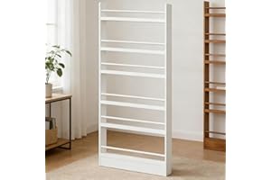 Behind The Door Bookshelf,Behind The Door Storage for Toys and Books,Narrow Thin Bookshelf with Open Display Shelves,Space Sa