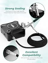 Oasser Airbrush Set 36 PSI with Compressor Dual Action Nozzles 0.2 0.3 0.5mm view 9