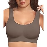 Easybunny Womens Minimizer Bras for Women Full Coverage Wireless Plus Size Supportive Wide Strap Tshirt Seamless Bra Bralette