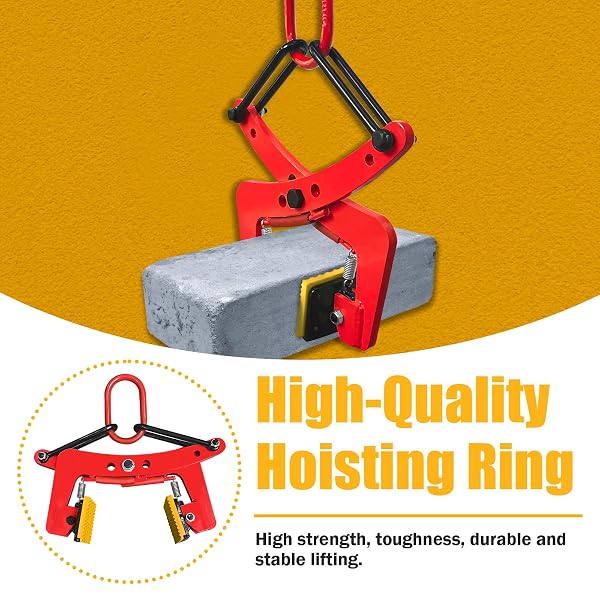 SENKEYFE GRANITE LIFTING CLAMP 6″, 770LBS STONE LIFTING CLAMPS 40MM-180MM, VERTICAL STONE CLAMPS, HEAVY DUTY STONE CARRYING CLAMPS FOR LIFTING TRANSPORTING CONCRETE BLOCK GRANITE SLAB STONE SLAB (RED)