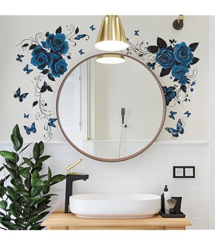 Pegatinas De Pared De Flores De Peonía Y Rosa, Calcomanías De Flores Para Sala De Estar, Dormitorio, Baño, Decoración Artesanal, 2 Uds. | En Línea