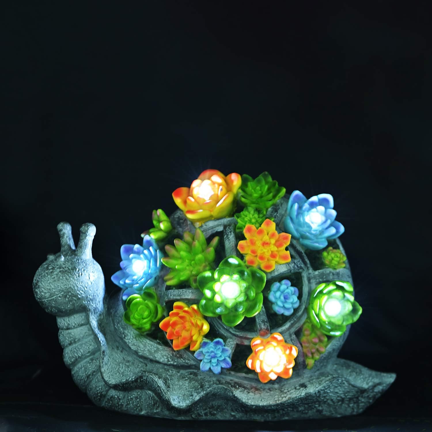 ASAWASA Snail Solar Garden Statues and Sculptures Outdoor Decor, Garden Figurines with Solar Powered Lights for Patio, Lawn, Yard Art Decoration, Housewarming Garden Gift, 9.7x4.7x6.3 Inch : Garden & Outdoor