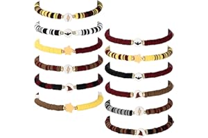 Landical 12 Pcs Wizard Birthday Party Supplies Favors Friendship Bracelet Set Adjustable Stretch Beaded Bracelets