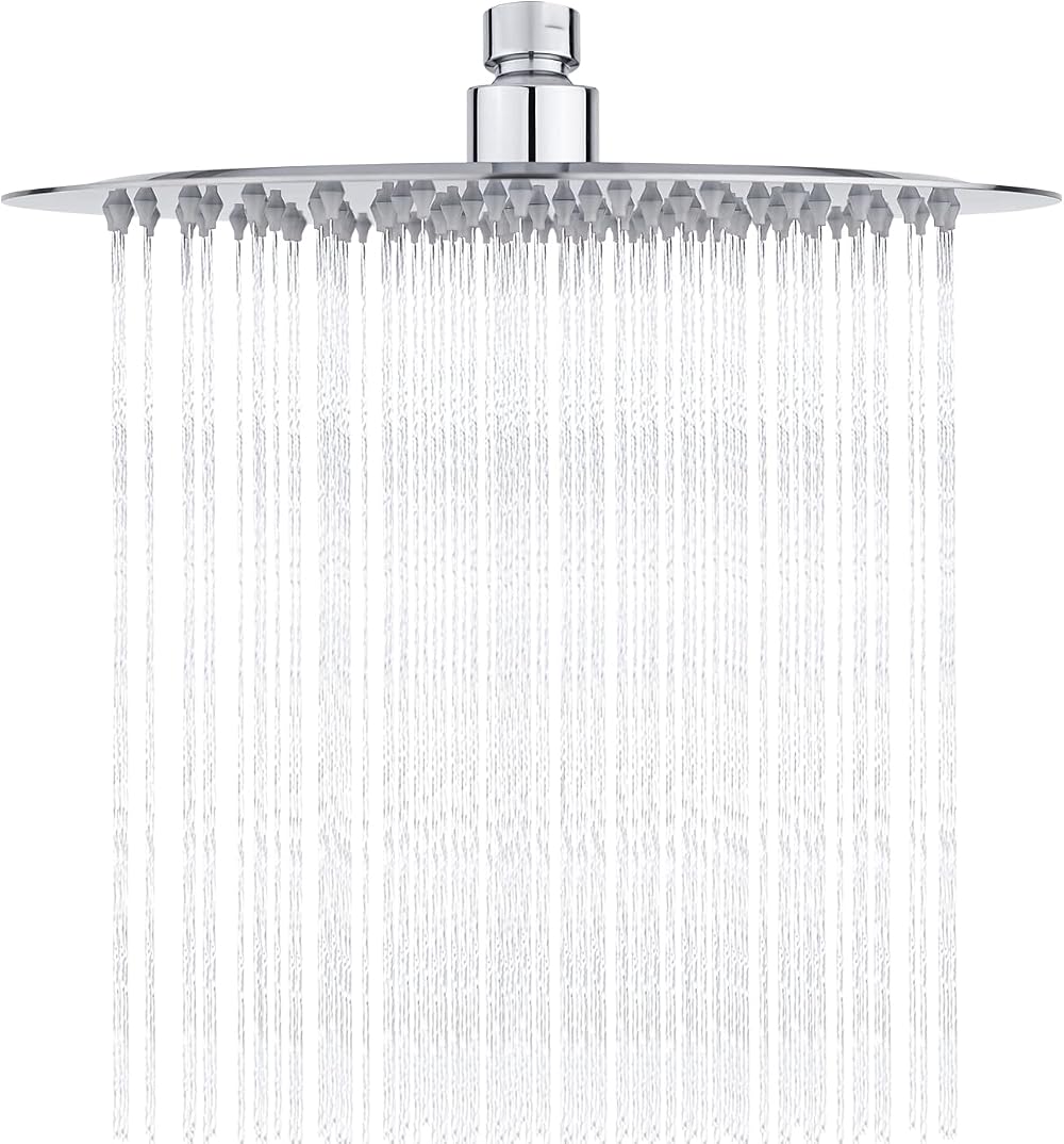 Ibergrif M20298 Rain Shower Head 10 Inch Chrome 304 Stainless Steel Ultra Thin