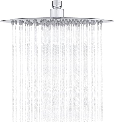 Ibergrif M20298 Rain Shower Head 10 Inch Chrome 304 Stainless Steel Ultra Thin