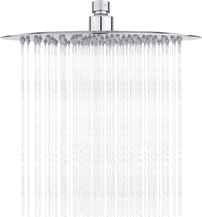 Ibergrif M20298 Rain Shower Head 10 Inch Chrome 304 Stainless Steel Ultra Thin