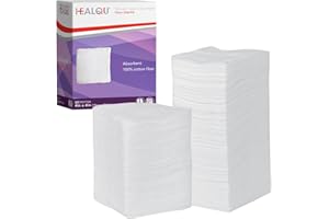 HEALQU 4x4 Gauze Pads - 12 Ply Woven Pack of 200 - Ultra Absorbent Soft Non-Sterile Surgical Sponges for Wound Dressing, Debridement, Cleaning and Prepping