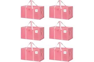 Moving Bags Heavy Duty Bubblegum Pink – Large Packing Bags for Moving, Extra Large Storage Totes with Zippers and Handles