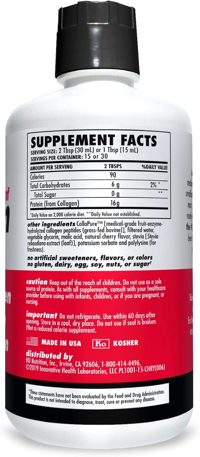 Health Direct Medical-Grade Liquid Collagen Supplement, AminoSculpt Sugar-Free, Tart Cherry, Burn Fat, Recovery, Good for Joints, Bones, and Sleep, Better Hair, Skin and Nails: Health & Personal Care