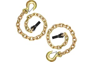 SALIFTFE 3/8 Trailer Safety Chains 2-Pack, G80 35 Inch Chain with Hook and Retainer for Truck Trailer Hitch, 29,000 lbs Break Strength