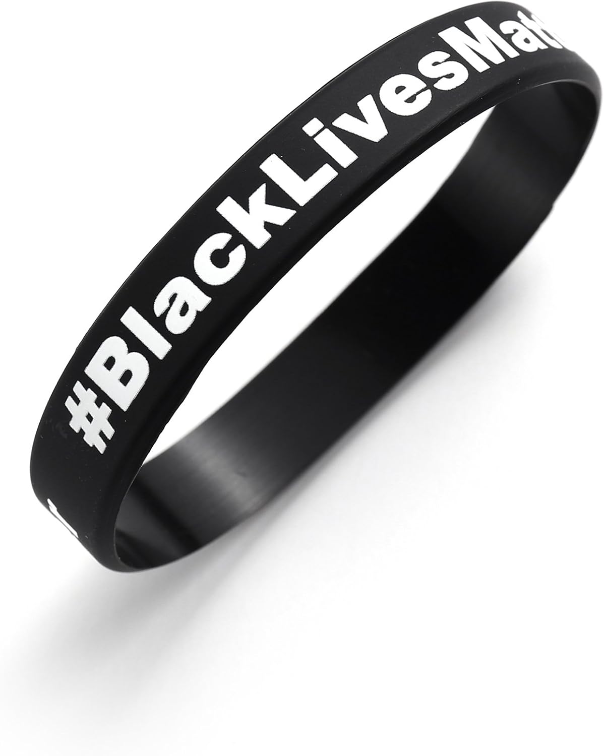 Komonee # Black Lives Matter Black Silicone Wristband (Pack of 1), 18.5 cm - Image 3