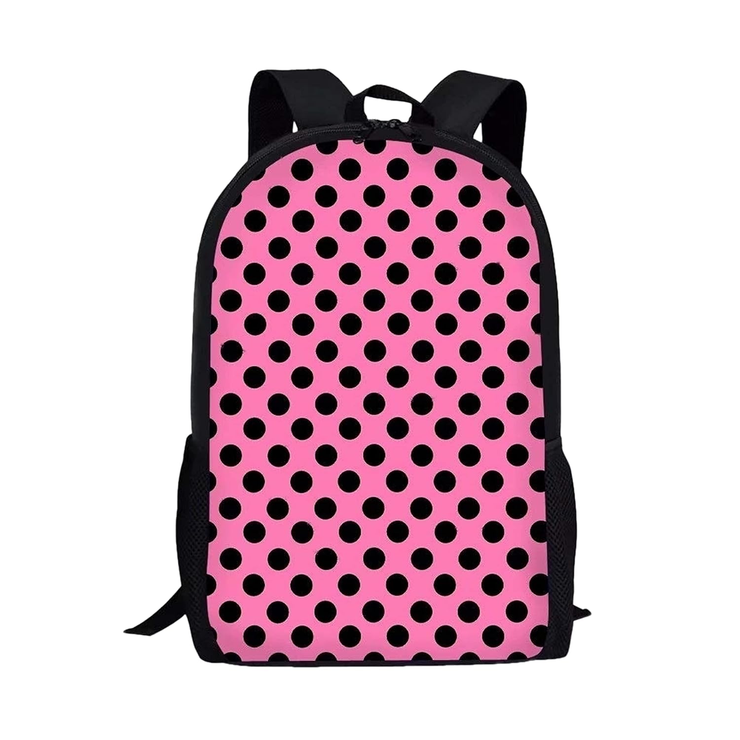 Pink Black Cute Polka Dot Print Backpack For Girls Kid Shoulder Daypack Bookbag Amazon.in