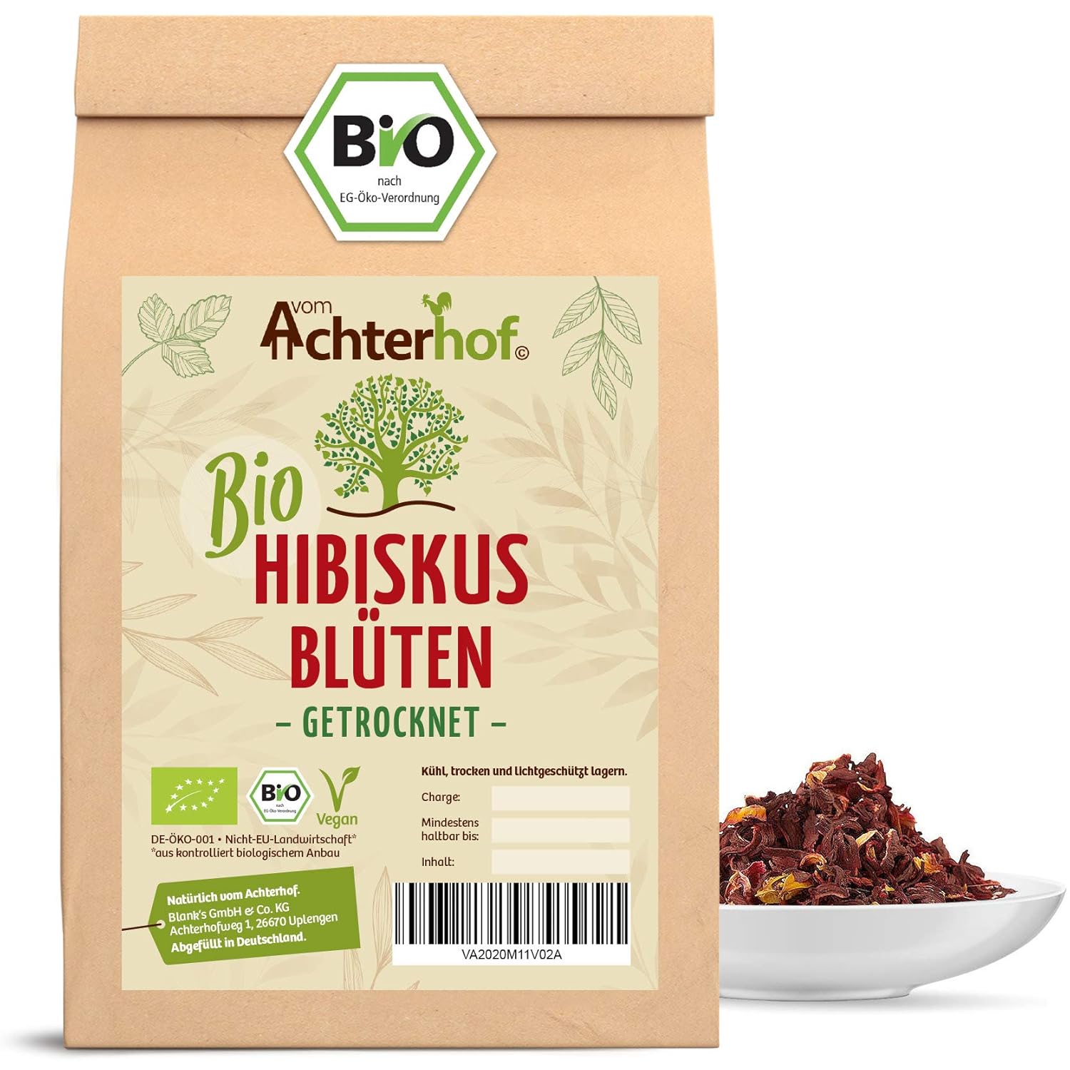 Bio Hibiskusblüten Tee (500g) ganz getrocknet Hibiskusblütentee hibiscus flowers organic