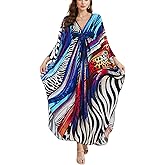 Kaftan Dresses for Women Plus Size Flowy Cover Up Batwing Sleeve Beach Dress Swimsuit Loungewear Lightweight Maxi